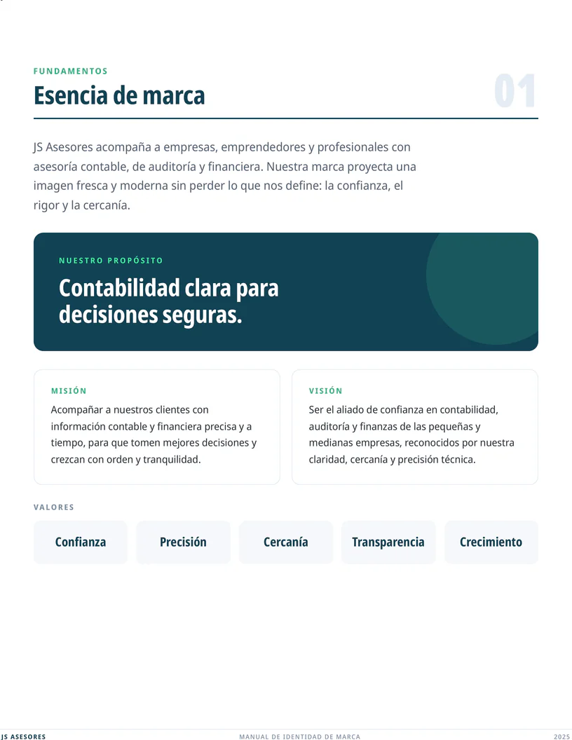 Manual de marca JS Asesores, página 3