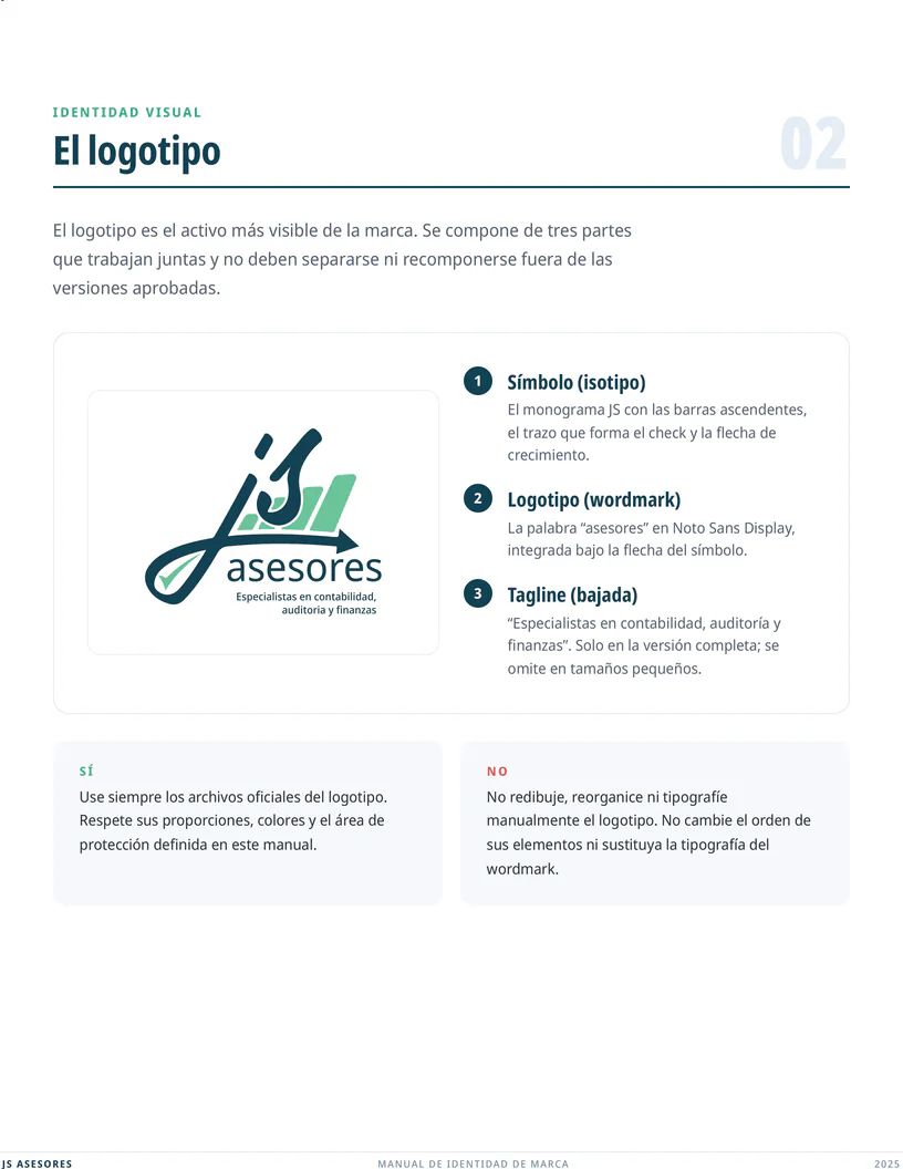 Manual de marca JS Asesores, página 5