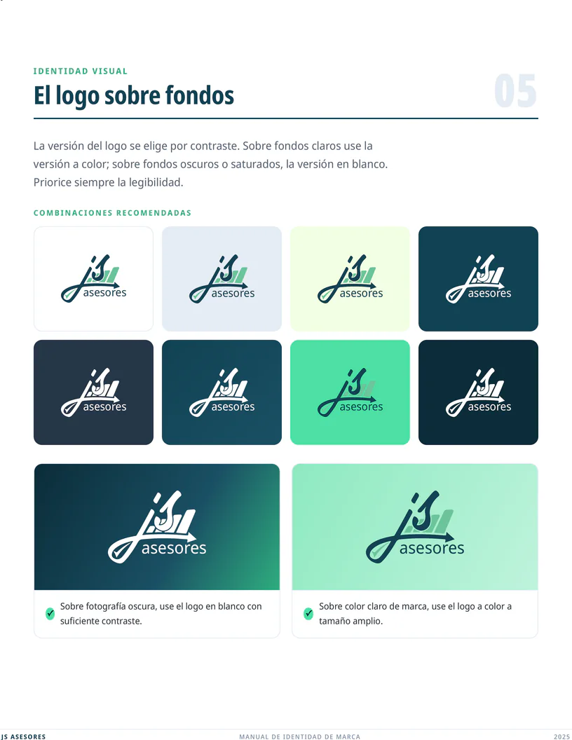 Manual de marca JS Asesores, página 9