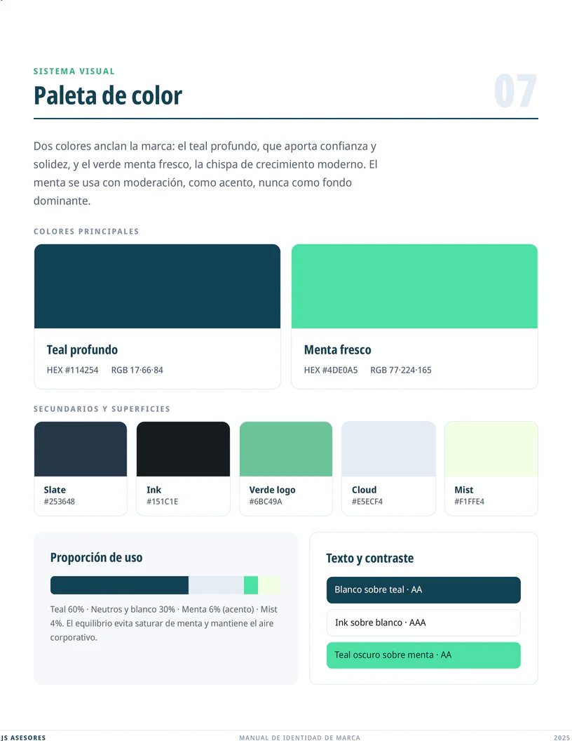 Manual de marca JS Asesores, página 11