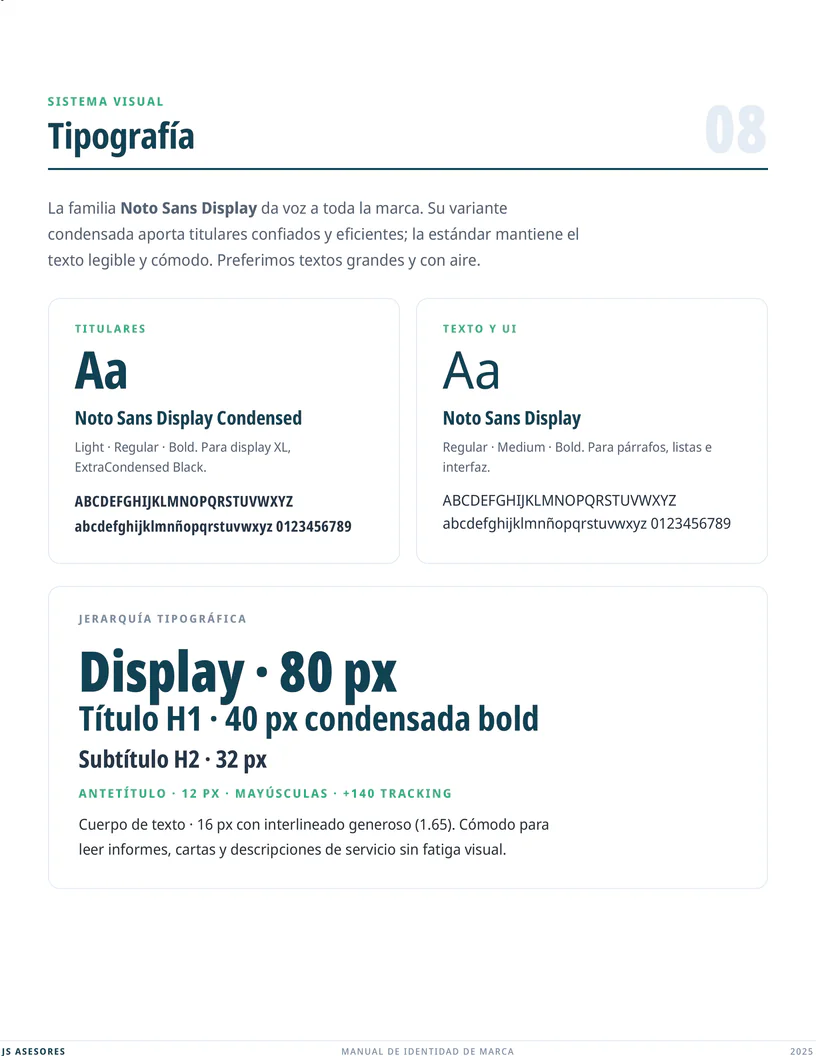 Manual de marca JS Asesores, página 12