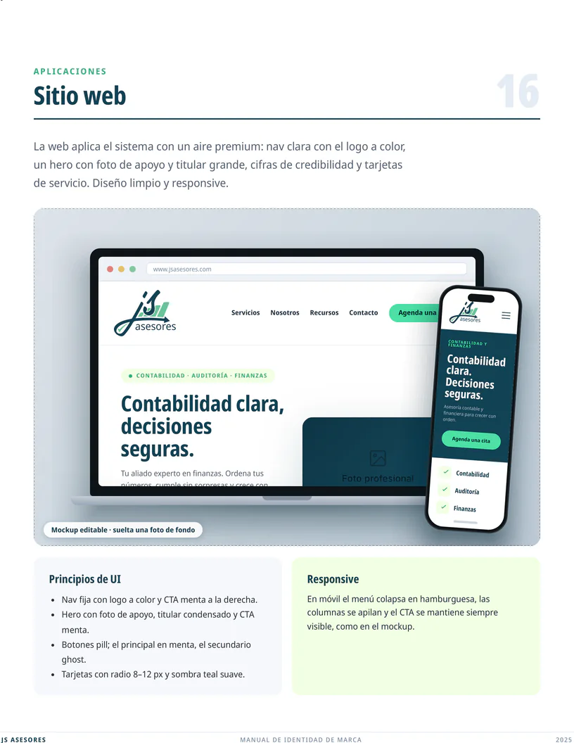 Manual de marca JS Asesores, página 23